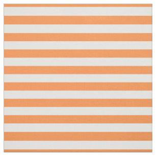 Orange and White Stripe Pattern Fabric
