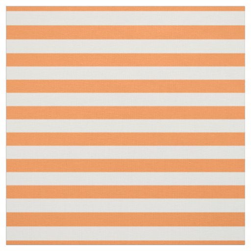 Orange and White Stripe Pattern Fabric