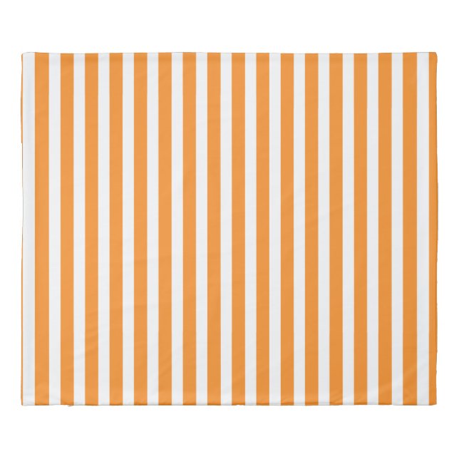 Orange and White Striped Duvet Cover (Back)