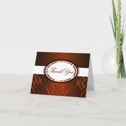 Orange and White Striped Thank You Card