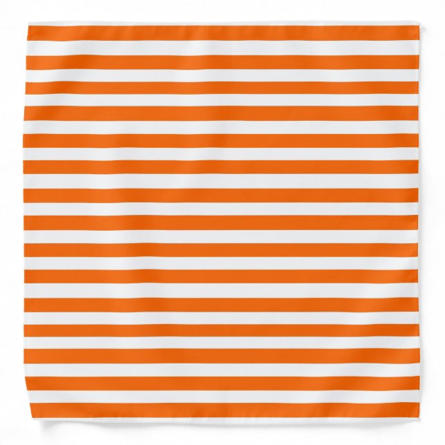 Orange and White Stripes  Bandana (Front)