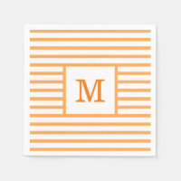 Orange and White Stripes Custom Monogram