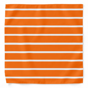 Orange and White Stripes Design Bandana