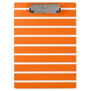 Orange and White Stripes Design Clipboard