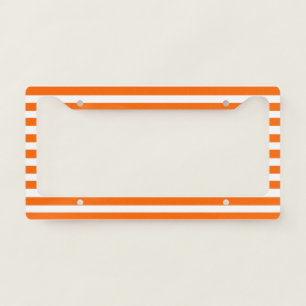 orange and White Stripes License Plate Frame