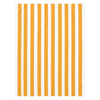 Orange And White Stripes Pattern Tablecloth by sagart1952 at Zazzle