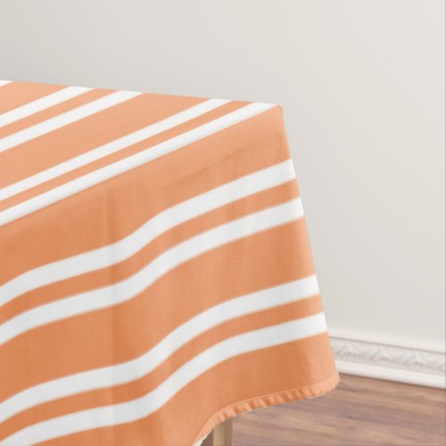 Orange and White Stripes Tablecloth