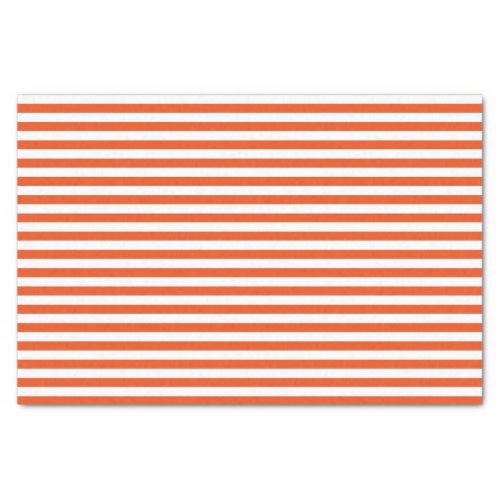 Orange and White Stripes Tissue Paper