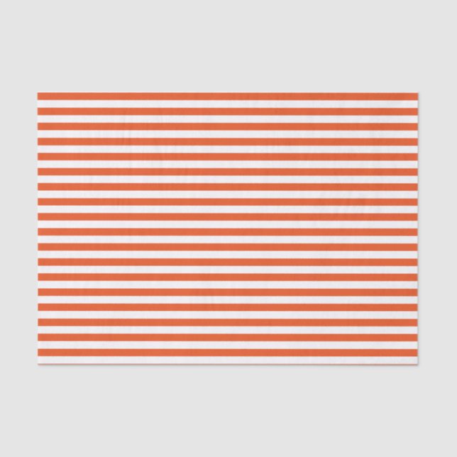 Orange and White Stripes Tissue Paper (Front)