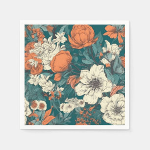 Orange and white summer flowers Napkins