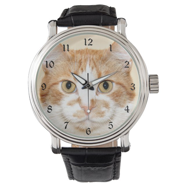 Orange and white tabby face watch (Front)