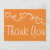 Orange and White Thank You Hearts Fall Wedding