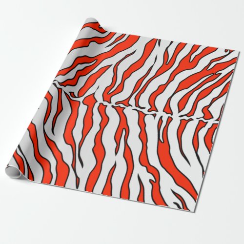 Orange And White Tiger Stripes Animal Print Wrapping Paper