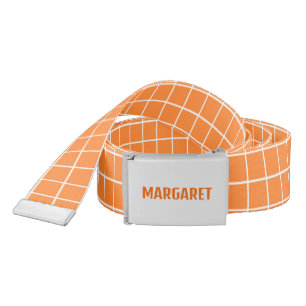 Orange and white tile blocks custom belt