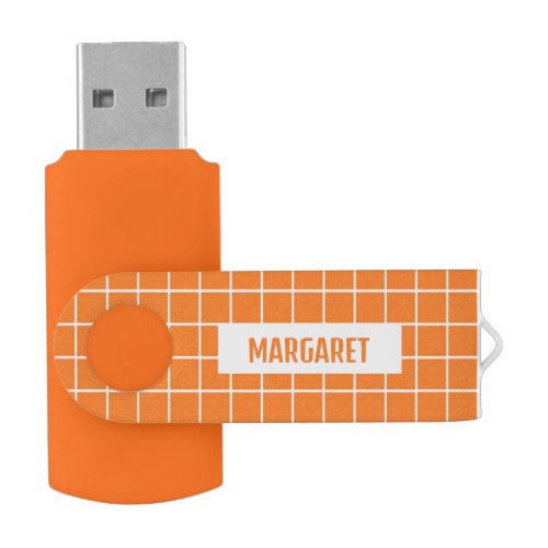 Orange and white tile blocks custom flash drive