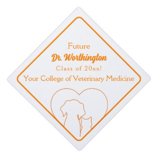 Orange and White Veterinary Tassel Topper