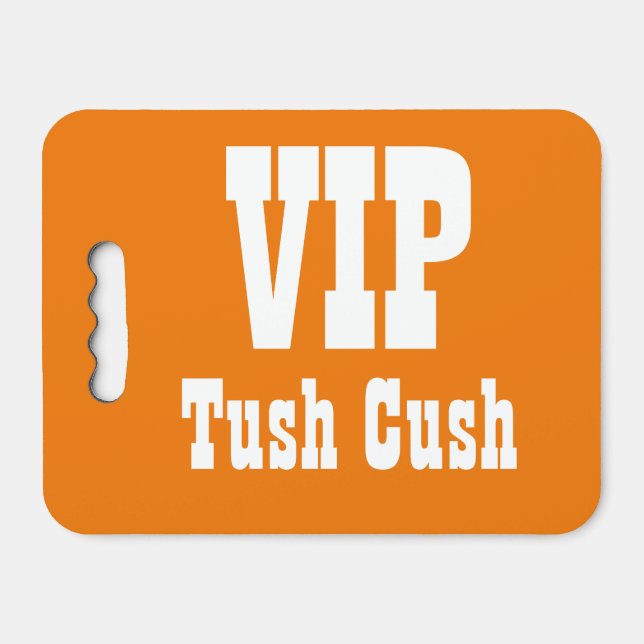 Orange and White VIP Tush Cush Seat Cushion (Front Horizontal)