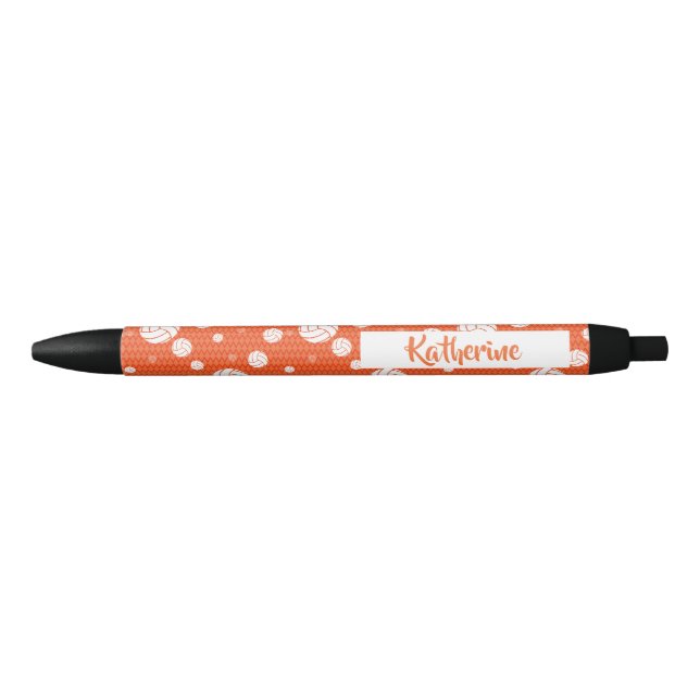 Orange and White Volleyball Pattern Pen (Front)