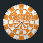 Orange And White Your Custom Text Dart Board<br><div class="desc">Orange And White Your Custom Text Dart Board. Personalize to your liking!</div>