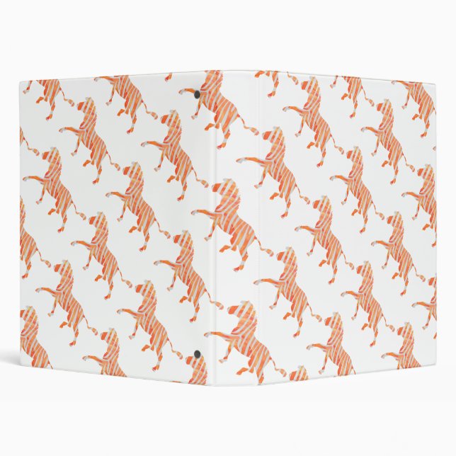Orange and White Zebra Silhouette Binder (Background)