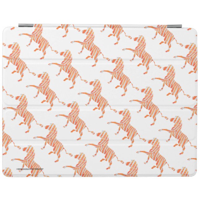 Orange and White Zebra Silhouette iPad Smart Cover (Horizontal)