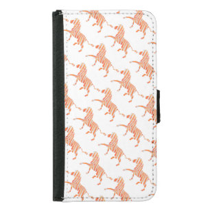 Orange and White Zebra Silhouette Wallet Phone Case For Samsung Galaxy S5