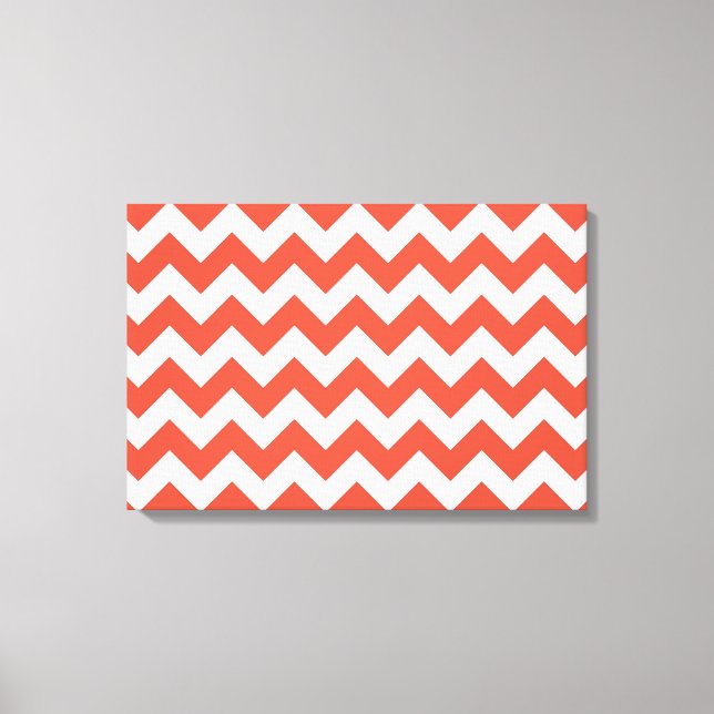 Orange and White Zigzag Canvas Print (Front)