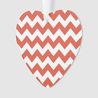 Orange and White Zigzag Ornament