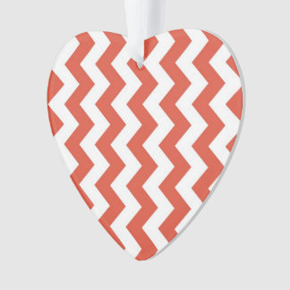 Orange and White Zigzag Ornament
