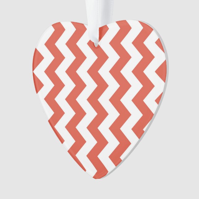 Orange and White Zigzag Ornament (Front)