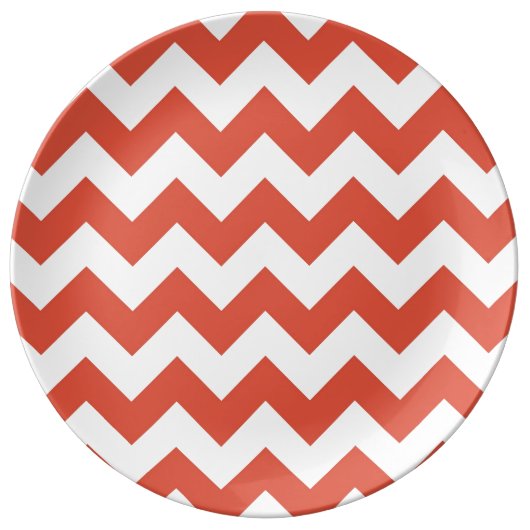 Orange and White Zigzag Plate (Front)