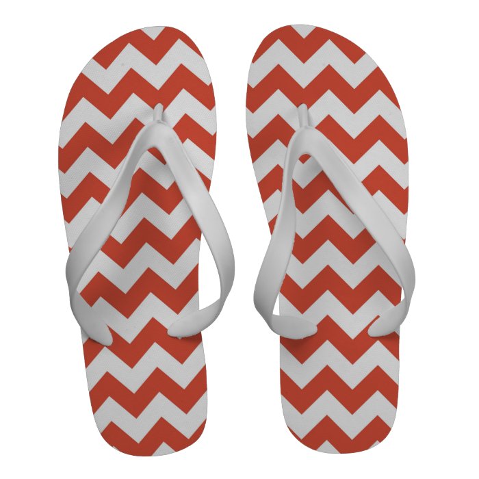 Orange and White Zigzag Sandals