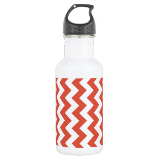 Orange and White Zigzag Stainless Steel Water Bottle