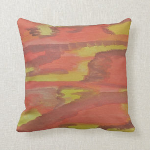 Orange and Yellow Abstract Throw Pillow