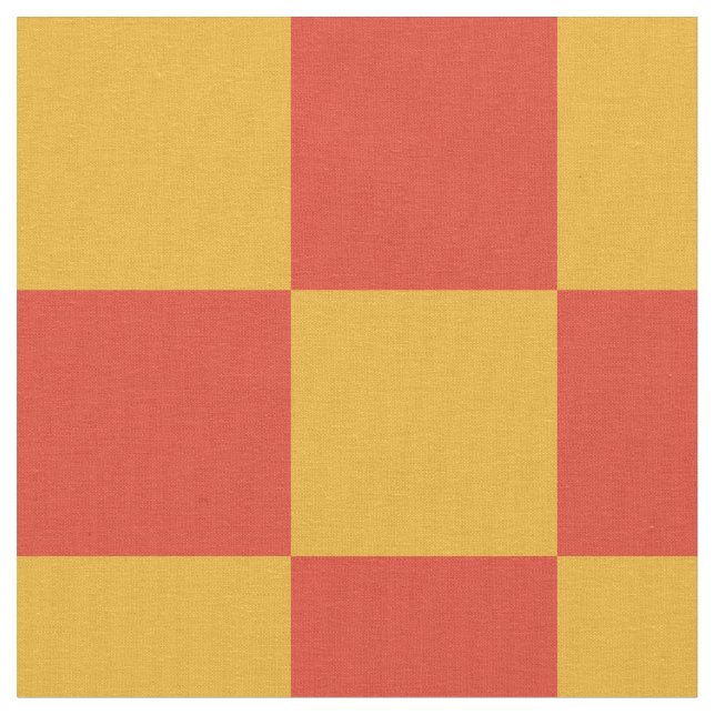 Orange and yellow checkerboard pattern fabric (Close Up)