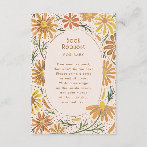 Orange and Yellow Daisies Baby Shower Enclosure Card