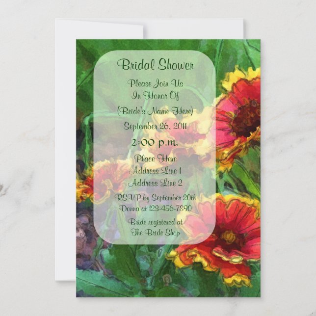 Orange And Yellow Daisies Floral Bridal Shower  Invitation (Front)