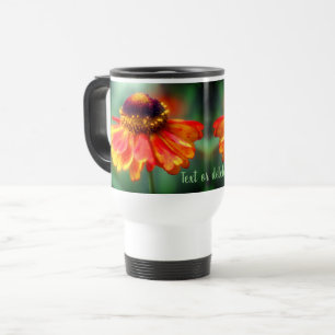 Orange And Yellow Daisy Flower Personalized  Travel Mug