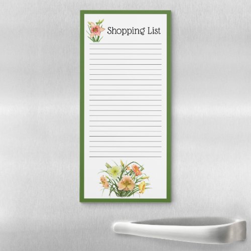 Orange and Yellow Daylilies Personalized Magnetic Notepad