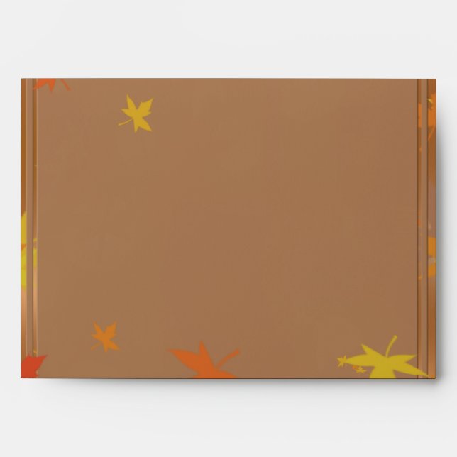 Orange and Yellow Fall Leaves Wedding Envelope (Front)