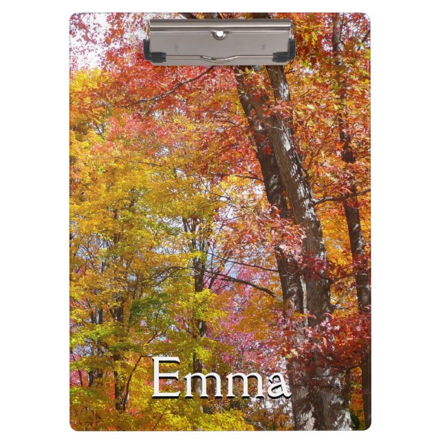Orange and Yellow Fall Trees Autumn Photography Clipboard (Front)