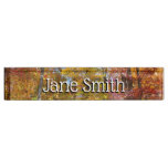 Orange and Yellow Fall Trees Autumn Photography Desk Name Plate