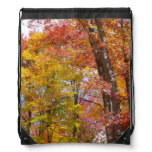 Orange and Yellow Fall Trees Autumn Photography Drawstring Bag