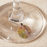 Orange and Yellow Fall Trees Autumn Photography Wine Glass Charm