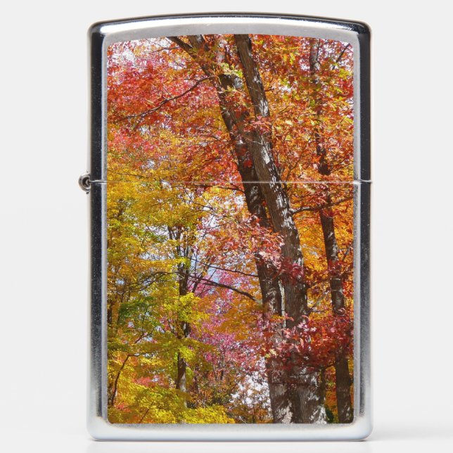 Orange and Yellow Fall Trees Autumn Photography Zippo Lighter (Front)