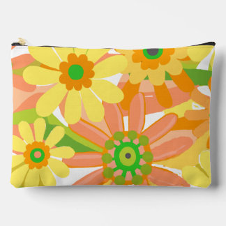 Orange and Yellow Floral Accessory Pouch