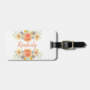 Orange and Yellow Flowers Arrangement Luggage Tag