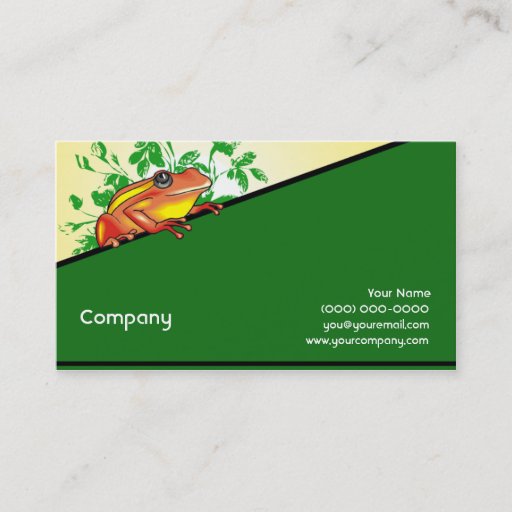 Customizable Orange and Yellow Frog Business Cards