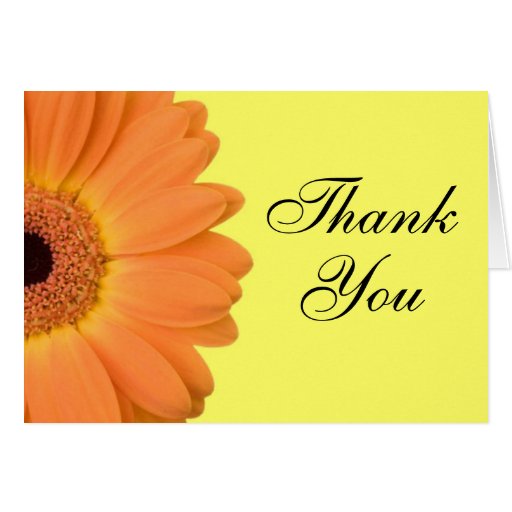 Orange and Yellow Gerber Daisy Thank You Cards | Zazzle