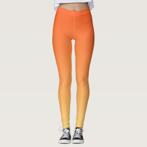 Orange and Yellow Gradient Background Leggings
